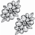 thumbnail image 1 of 2 Pcs Flower Rhinestone Appliques 4.13x2.67inch Color Alloy Glass Rhinestone Sewing Patches Decorations for Wedding Dress Coat Pants Hats Appliques Garment Accessories Rhinestone Crystal, 1 of 9