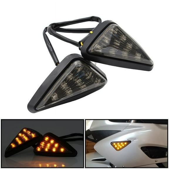 2 Pcs Flush Mount Triangle-Shaped LED Turn Signal Light, 12V Motorcycle Turn Signals Light for
