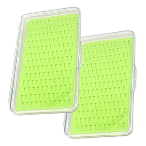 2 Pcs Fly Fishing Tackle Box, Water-Resistant Fly Cases with 143 Slots, Transparent Storage for Lures, 7.5×4.3×0.6"