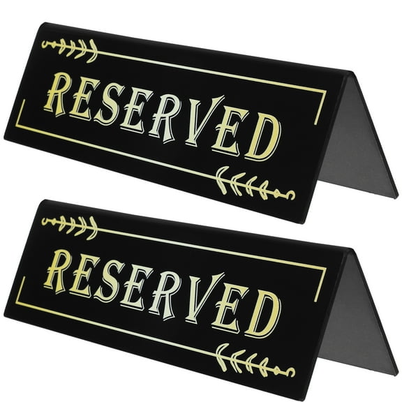 2 Pcs Flyer Reserved Seating Signs Inverted Triangle Card Table