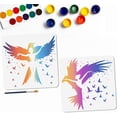 thumbnail image 1 of 2 Pcs Flying Bird and Dancing Woman Stencil Reusable Birds Stencils for Painting 11.8x11.8 Inches Animal Drawing Templates with Paint Brush for Wall Floor Wood Paper Decoration, 1 of 7