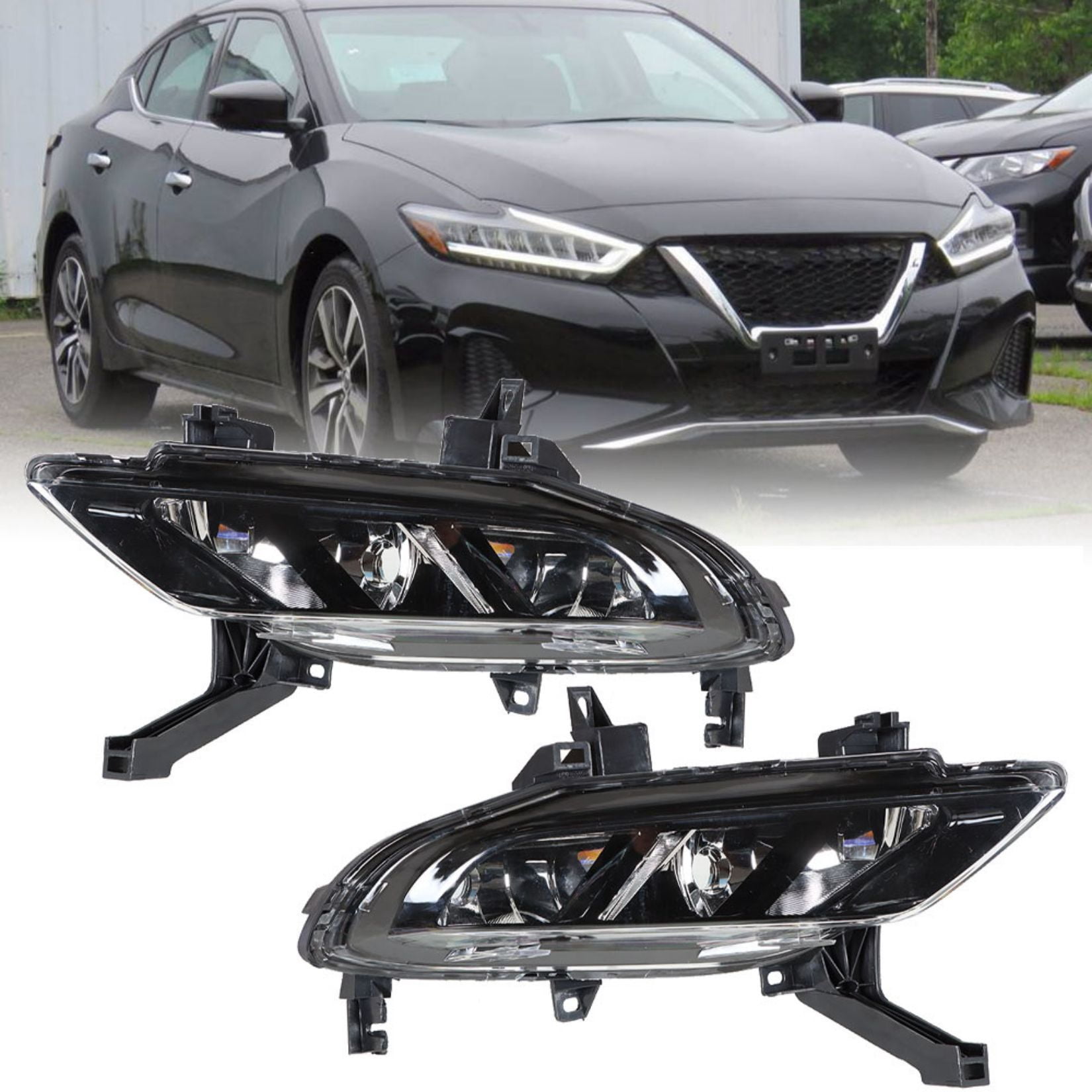 2 Pcs Fog Lights Assembly Fit for Nissan Maxima 2016, 16 Maxima Fog Lamp Housing Assembly