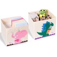 thumbnail image 1 of 2 Pcs Foldable Animal Toy Storage Box/Bin/Cube, Collapsible Storage Organizer Chest Basket Container for Toddlers, Kids, Boys and Girls(Dinosaur & Pink Elephant), 1 of 8