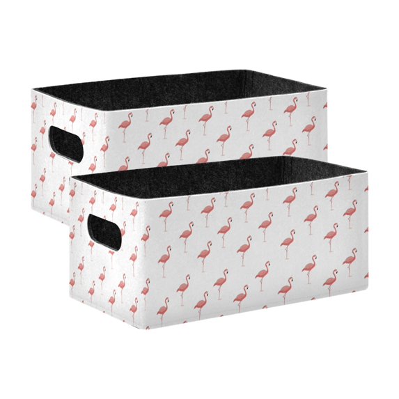 2 Pcs Foldable Felt Storage Bins Decorative Fabric Organizer Baskets ...