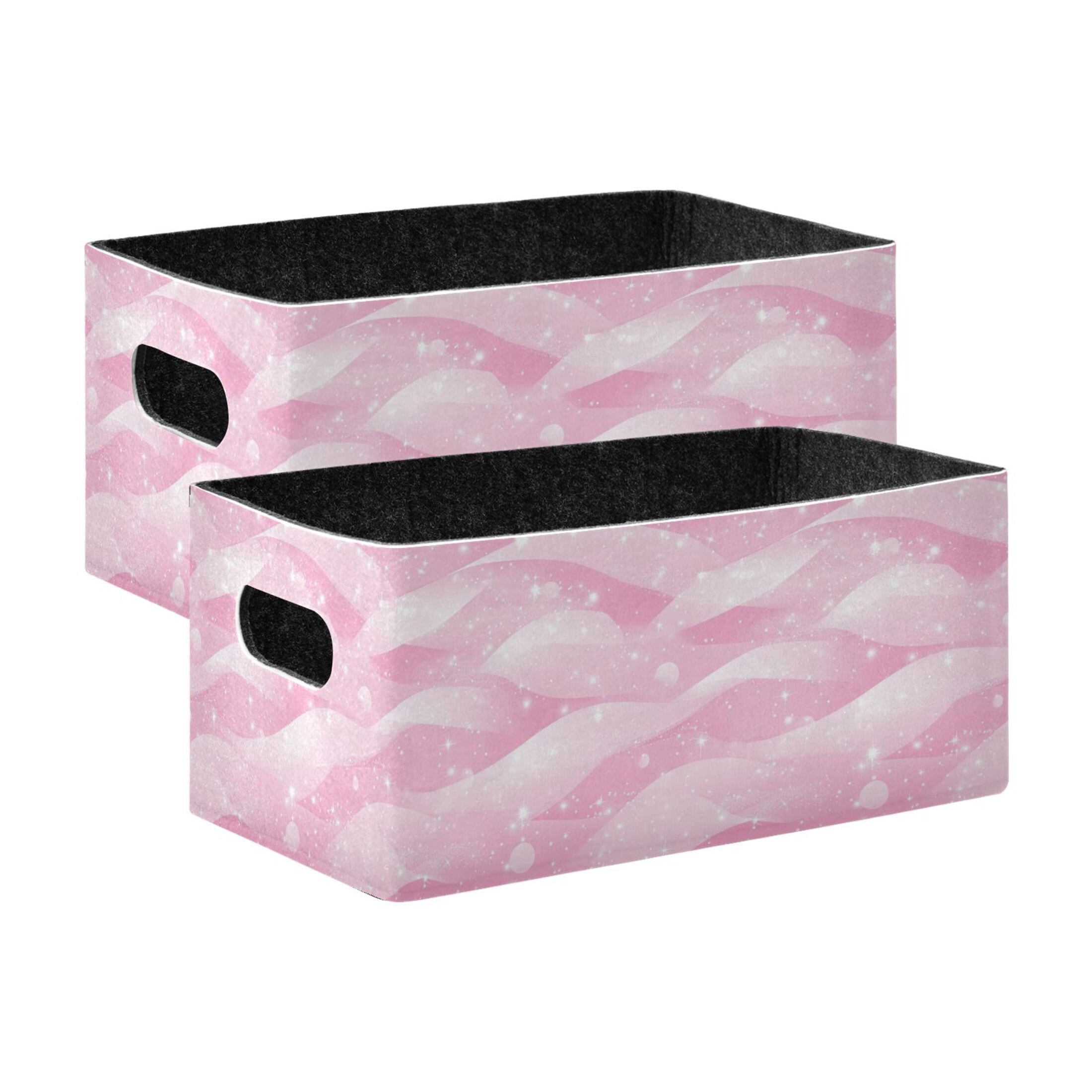 2 Pcs Foldable Felt Storage Bins Decorative Fabric Organizer Baskets ...