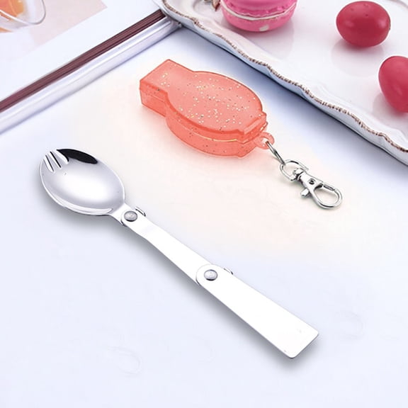 2 Pcs Foldable Fork, Stainless Steel, Portable Fork with Storage Case for Travel Camping Outdoors Picnic, 6.1x1.34 inch