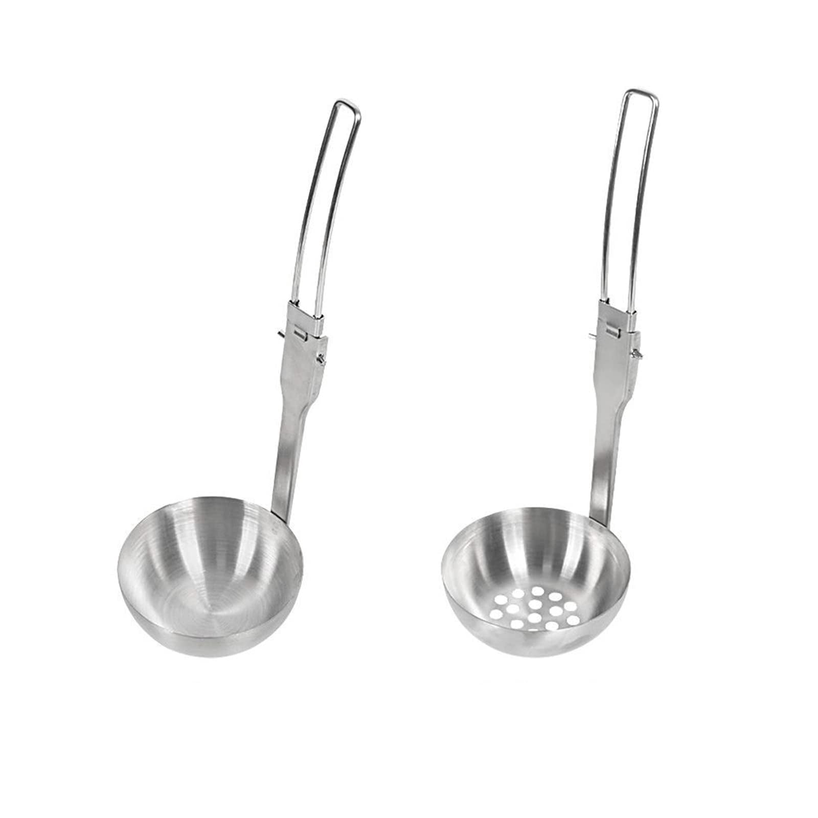 2 Pcs Foldable Stainless Steel Camping Portable Stainless Steel ...