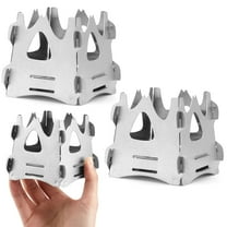 2 Pcs Foldable Stove Portable Camping Stove for Outdoor Cooking, Lightweight Easy to Assemble Stove for Camping Backpacking Hunting Hiking Picnic, 2.9 x 2.4 x 3.1 Inches