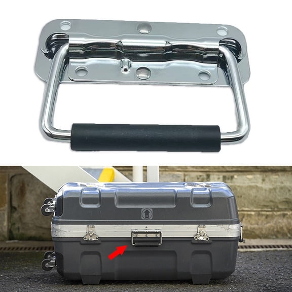 2 Pcs Folding Handle Spring Loaded Crate Handle Folding Handle With Handle Cover 110Mm Smile Home