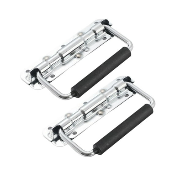 2 Pcs Folding Handle Spring Loaded Crate Handle Folding Handle With Handle Cover 140Mm Smile Home