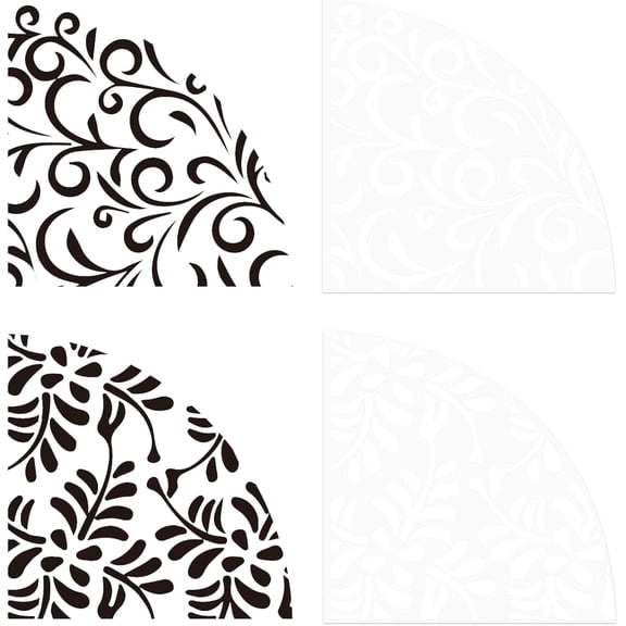 2 Pcs Foliage Acrylic Sleeve Stencil Plastic Painting Stencil Reusable Art Templates Print Template Reusable Bleached Shirt Acrylic Sleeve Stencil for DIY Art Craft Clothes Decor