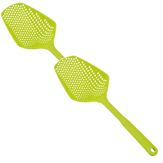 2 Pcs Food Scoop Colander Strainer Slotted Spoon with Handle, Plastic ...