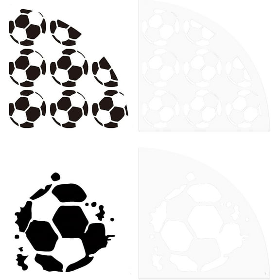 2 Pcs Football Acrylic Sleeve Stencil Plastic Painting Stencil Reusable Art Templates Print Template Reusable Bleached Shirt Acrylic Sleeve Stencil for DIY Art Craft Clothes Decor black