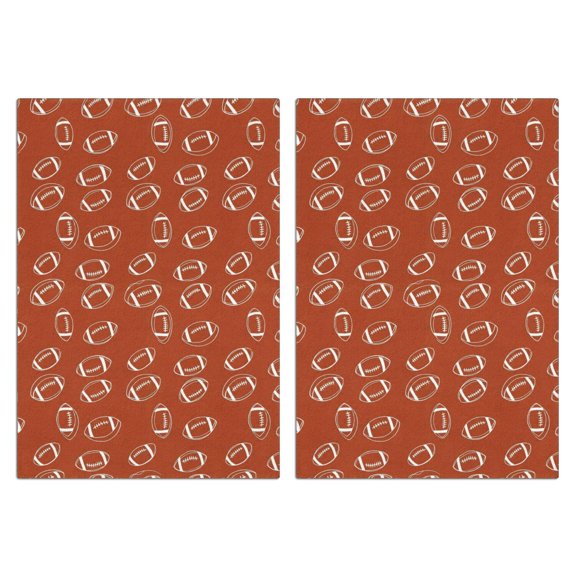 2 Pcs Football Outline Orange Pattern Funny Kitchen Towels, Microfiber Dish Towels, Kitchen Tea Towels Set 18" X 26"