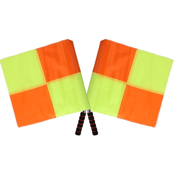 2 Pcs Football Referee Hand Flag Warning Judge Flags Competition Signal Waving