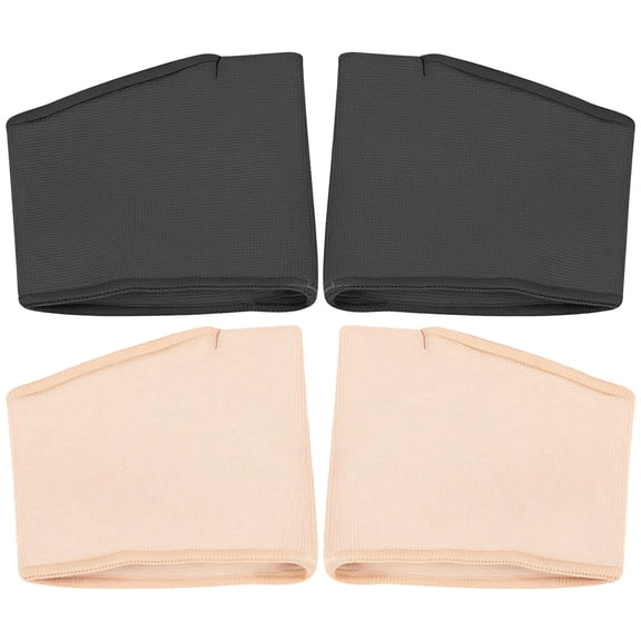 2 Pack Forefoot Pads for Women & Men  Soft SEBS Silicone Metatarsal Cushions, Thickened Ball of Foot Pads with AntiSlip Grip, Toe Separator for Pain Relief, Black & Skin Tone