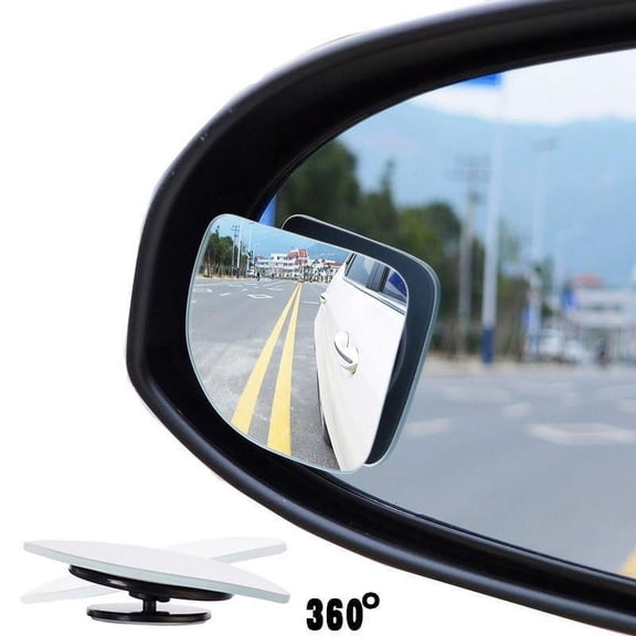 2 Pcs Frameless Fan-Shaped Car Adjustable Side Rearview Blind Spot Mirrors