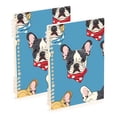 thumbnail image 1 of 2 Pcs French Bulldog with Scarf Spiral Notebooks 60 Sheets 120 Pages A5 Journal Notepad 8.3x5.7 Inch Thick Adjustable College Ruled Paper, 1 of 8