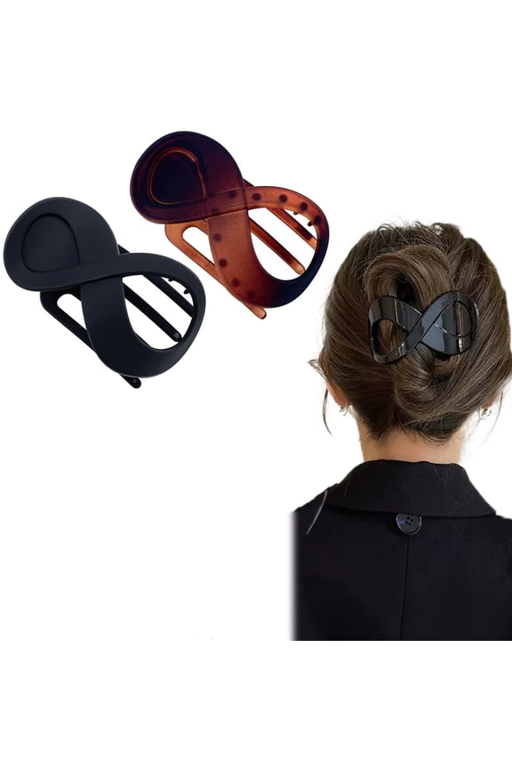 2 Pcs French Concord Flat Hair Clips,3.35 Inch Curved Hair Claw Alligator Hair Clips Volume Strong Hold Banana Barrettes Hair Clamps Jaw Clips for Women