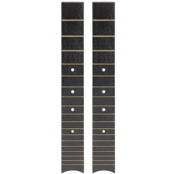 Guitar Fretboard Replacement for Acoustic Guitar Black ABS Material 2 Pieces