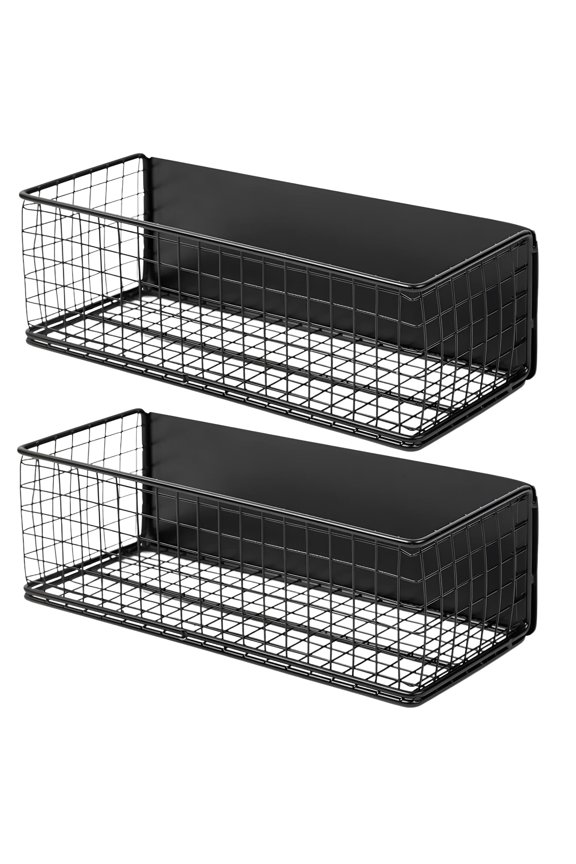 2 Pcs Fridge Organizer with Strong Attachment Force, Tall Basket Shelf with Strong Attachment Force for Refrigerator, Kitchen Storage Rack, Spice Rack with Strong Attachment Force, Wire Mesh
