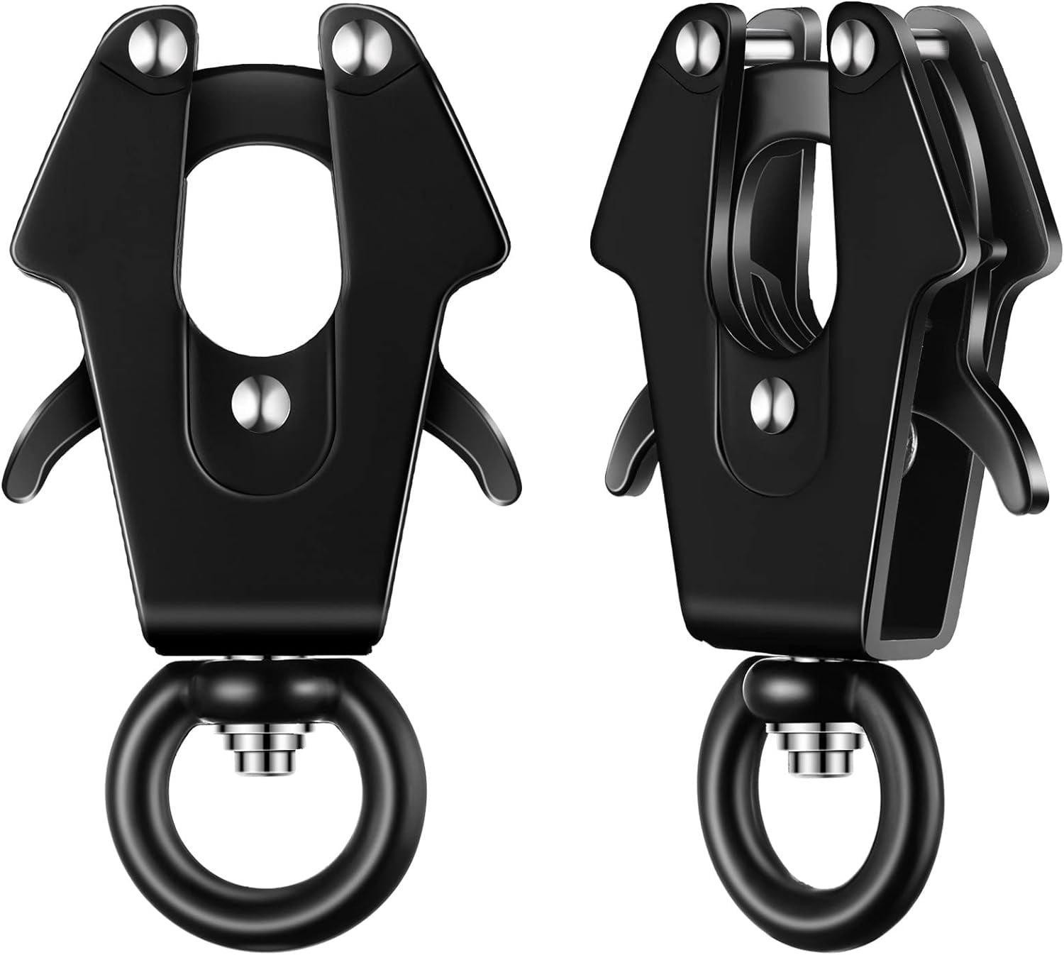 2 Pcs Frog Clip Black Dog Leash Clasp 360 Degree Swivel Clip Heavy Duty ...