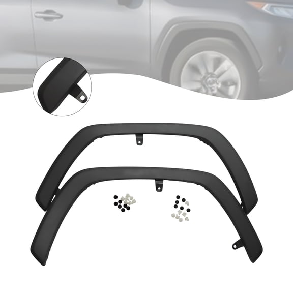 2 Pcs Front Wheel Fender Flares Arch Trim Molding Direct Replacement For 2019 2020 2021 Toyota Rav4