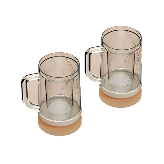 2 Pcs Frosted Beer Mugs with Handles for Refreshing Summer Drinks
