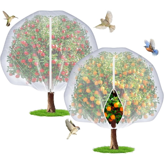 2 Pcs Fruit Tree Netting with Zipper and Drawstring for Garden, 6Ft x ...