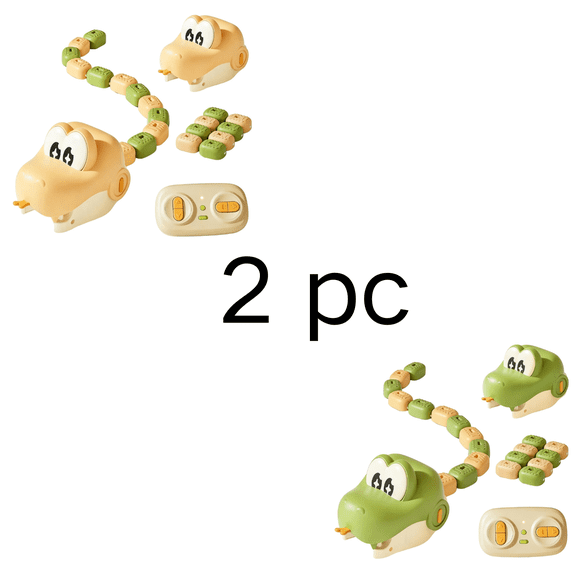 2 Pcs Fun Greedy Snake Game Toy, Remote Control Magnetic Growing Snake Battle Set with Light Sound, Safe ABS Kids Indoor Party Game Gift