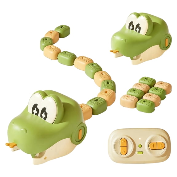 Fun Greedy Snake Game Toy, Remote Control Magnetic Growing Snake Battle Set with Light Sound, Safe ABS Kids Indoor Party Game Gift