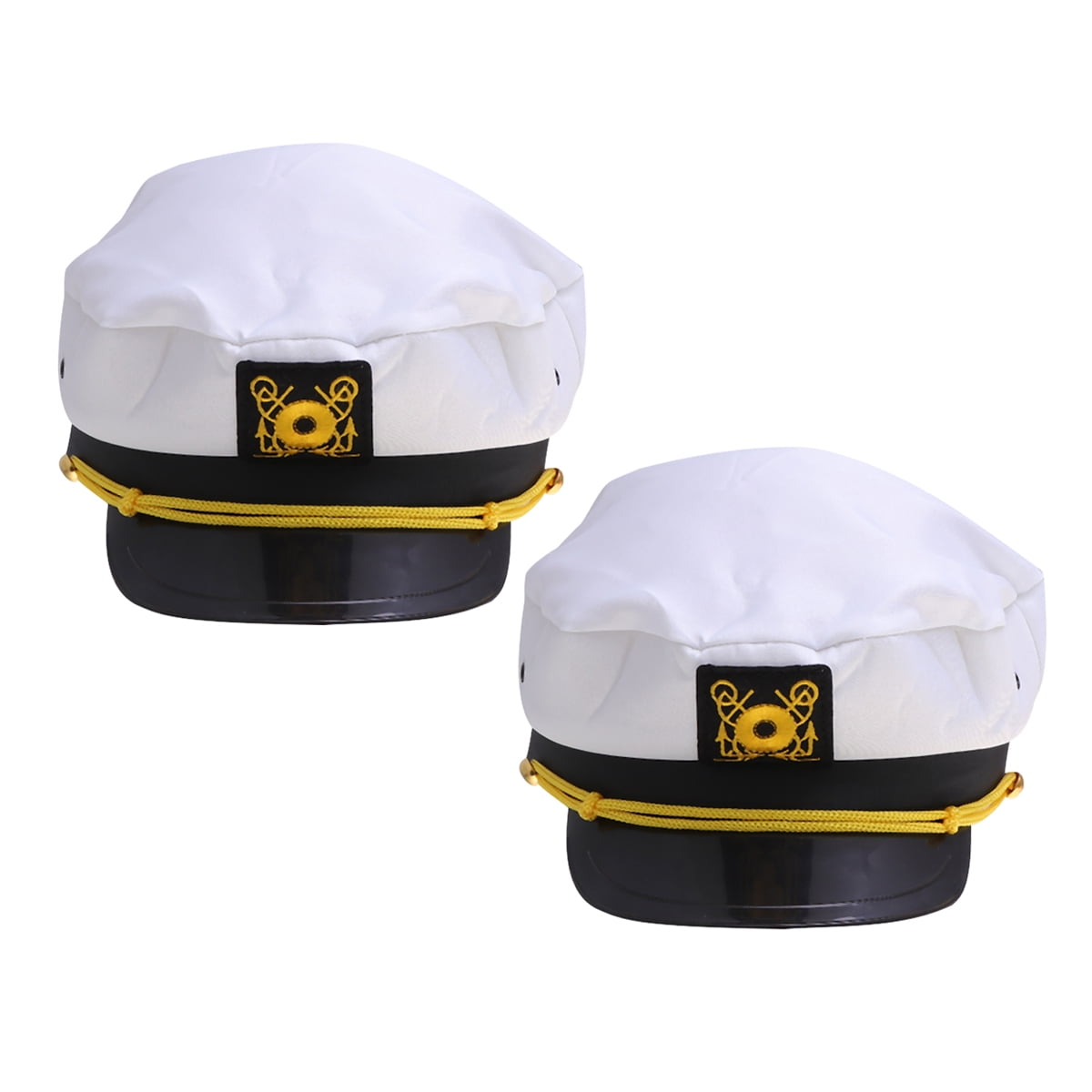 2 Pcs Funny Captain Hat Yacht Sailors Hat Fishing Captains Male Female  Uniforms Performing (White, Average Size) 