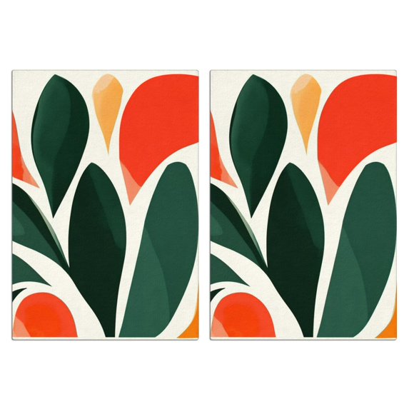 2 Pcs Funny Kitchen Towels,Abstract Leaves Microfiber Dish Towels,Kitchen Tea Towels,Kitchen Towel Set (18" X 26")