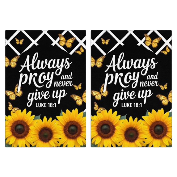 2 Pcs Funny Kitchen Towels,Always Pray and Never Give Up Microfiber Dish Towels,Kitchen Tea Towels,Kitchen Towel Set (18" X 26")