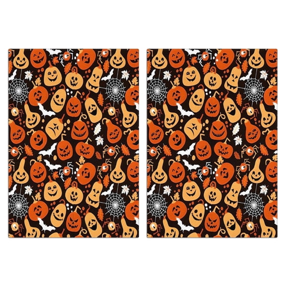 2 Pcs Funny Kitchen Towels,Autumn Halloween Pumpkin Pattern Microfiber Dish Towels,Kitchen Tea Towels,Kitchen Towel Set (18" X 26")