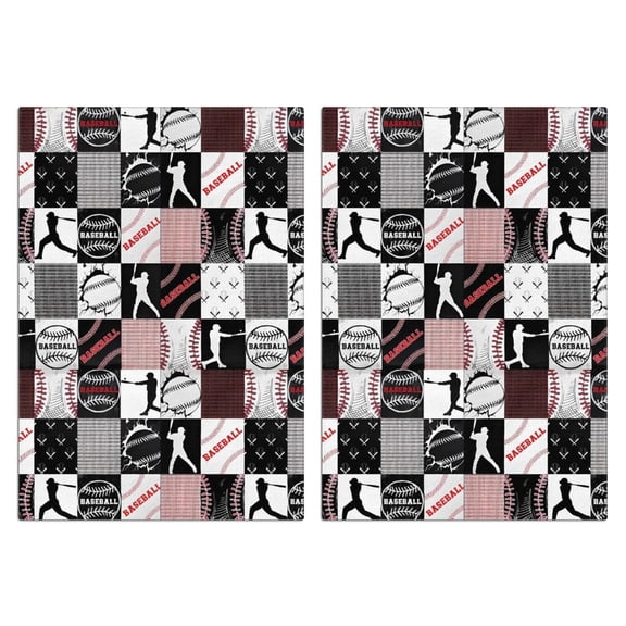 2 Pcs Funny Kitchen Towels,Baseball Patchwork Pattern Microfiber Dish Towels,Kitchen Tea Towels,Kitchen Towel Set (18" X 26")