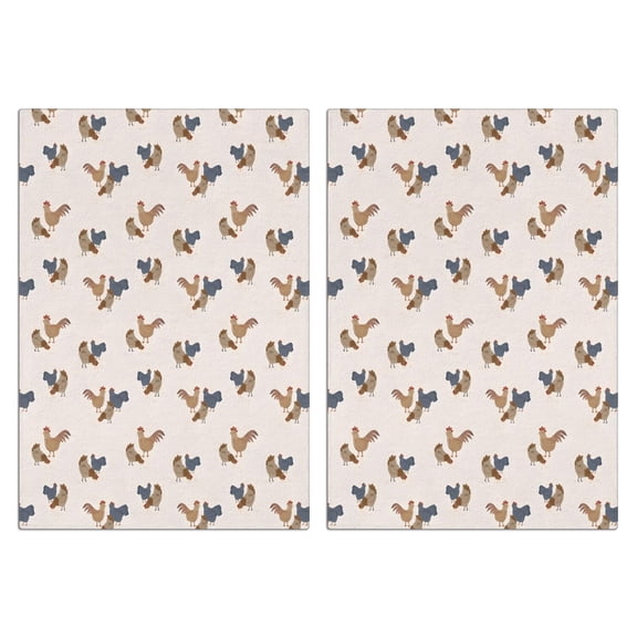 2 Pcs Funny Kitchen Towels,Beige Chicken Group Pattern Microfiber Dish Towels,Kitchen Tea Towels,Kitchen Towel Set (18" X 26")