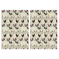 2 Pcs Funny Kitchen Towels,Beige Chicken Rooster Pattern Microfiber Dish Towels,Kitchen Tea Towels,Kitchen Towel Set (18" X 26")