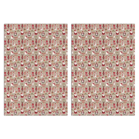 2 Pcs Funny Kitchen Towels,Beige Christmas Character Pattern Microfiber Dish Towels,Kitchen Tea Towels,Kitchen Towel Set (18" X 26")