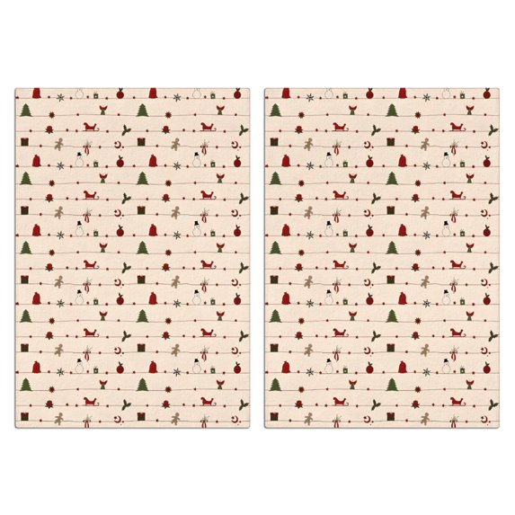 2 Pcs Funny Kitchen Towels,Beige Christmas Decoration Pattern Microfiber Dish Towels,Kitchen Tea Towels,Kitchen Towel Set (18" X 26")