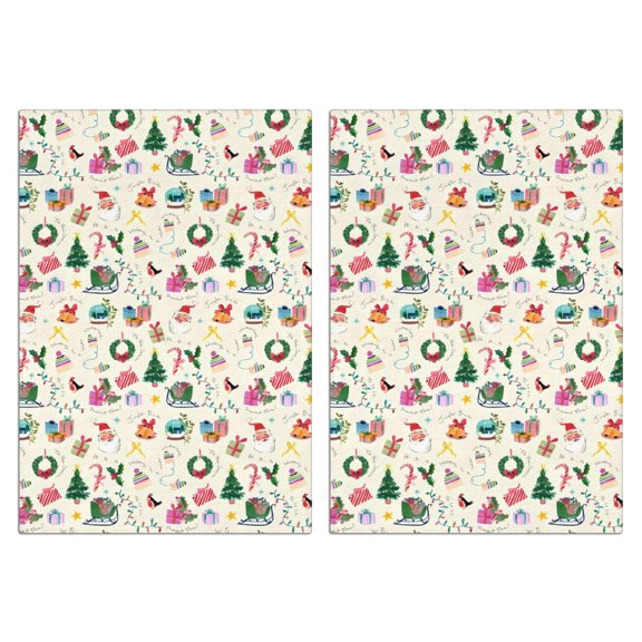 2 Pcs Funny Kitchen Towels,Beige Christmas Santa Pattern Microfiber Dish Towels,Kitchen Tea Towels,Kitchen Towel Set (18" X 26")