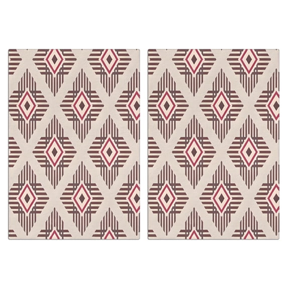 2 Pcs Funny Kitchen Towels,Beige Geometric Diamond Striped Pattern Microfiber Dish Towels,Kitchen Tea Towels,Kitchen Towel Set (18" X 26")