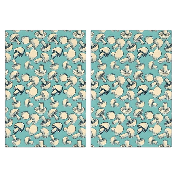 2 Pcs Funny Kitchen Towels,Beige Mushroom Sketch Teal Pattern Microfiber Dish Towels,Kitchen Tea Towels,Kitchen Towel Set (18" X 26")