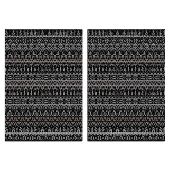 2 Pcs Funny Kitchen Towels,Black Christmas Folk Pattern Microfiber Dish Towels,Kitchen Tea Towels,Kitchen Towel Set (18" X 26")