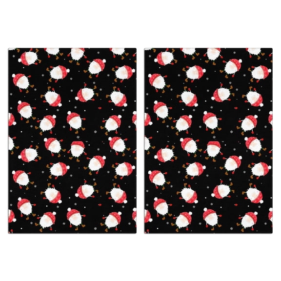 2 Pcs Funny Kitchen Towels,Black Christmas Santa Pattern Microfiber Dish Towels,Kitchen Tea Towels,Kitchen Towel Set (18" X 26")