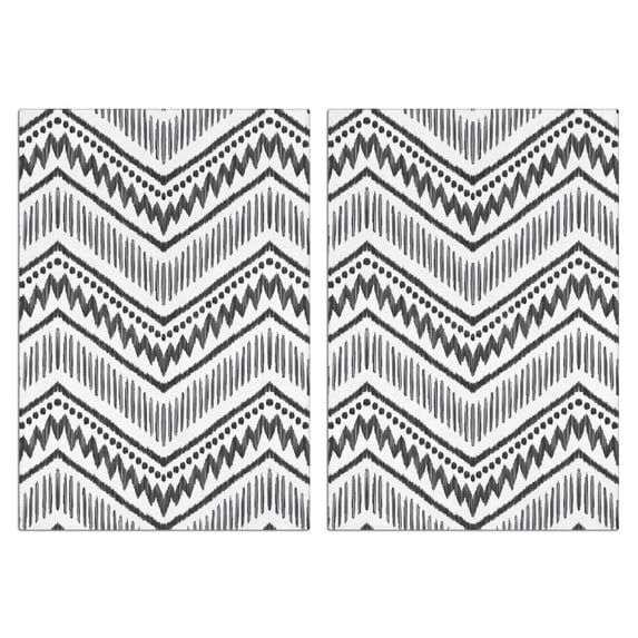 2 Pcs Funny Kitchen Towels,Black Geometric Chevron Dot Pattern Microfiber Dish Towels,Kitchen Tea Towels,Kitchen Towel Set (18" X 26")