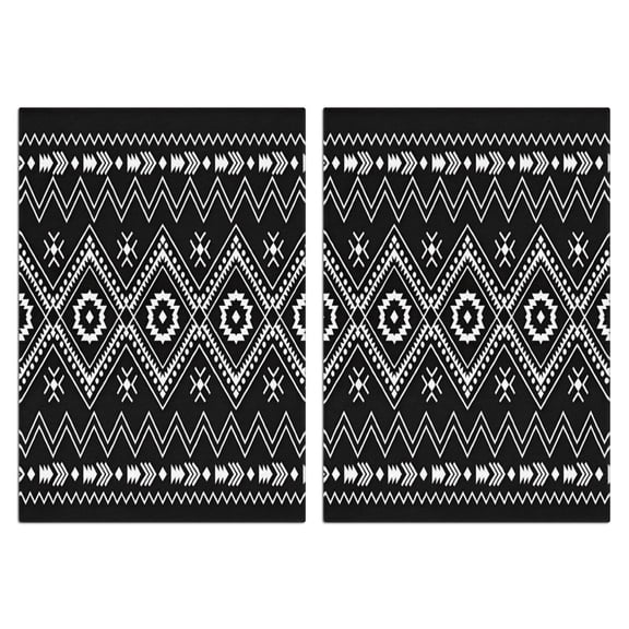 2 Pcs Funny Kitchen Towels,Black Geometric Striped Pattern Microfiber Dish Towels,Kitchen Tea Towels,Kitchen Towel Set (18" X 26")