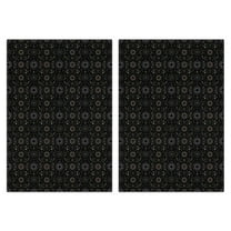 2 Pcs Funny Kitchen Towels,Black Gold Geometry Pattern Microfiber Dish Towels,Kitchen Tea Towels,Kitchen Towel Set (18" X 26")