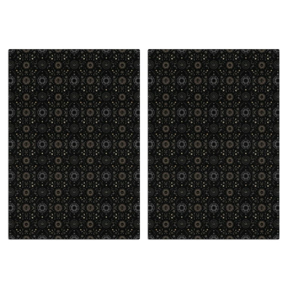2 Pcs Funny Kitchen Towels,Black Gold Geometry Pattern Microfiber Dish Towels,Kitchen Tea Towels,Kitchen Towel Set (18" X 26")