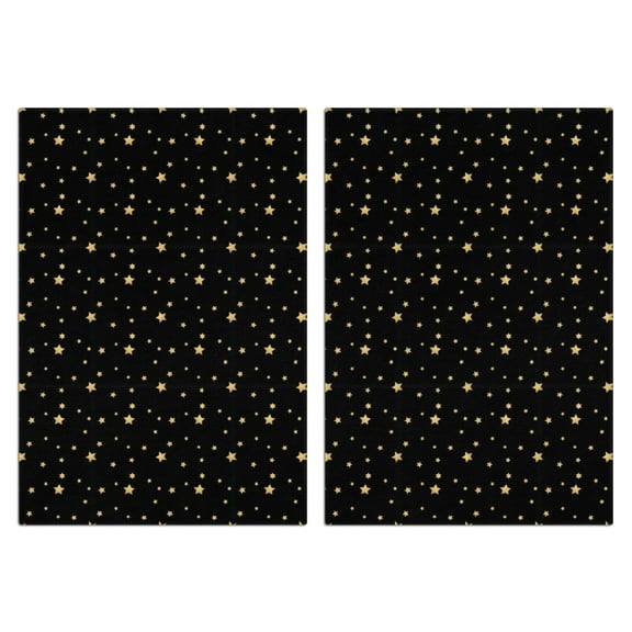 2 Pcs Funny Kitchen Towels,Black Gold Star Pattern Microfiber Dish Towels,Kitchen Tea Towels,Kitchen Towel Set (18" X 26")